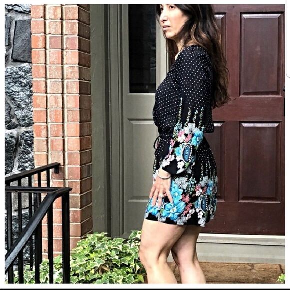 Davi & Dani Floral & Polka Dot Romper (Small) - Picture 2 of 6